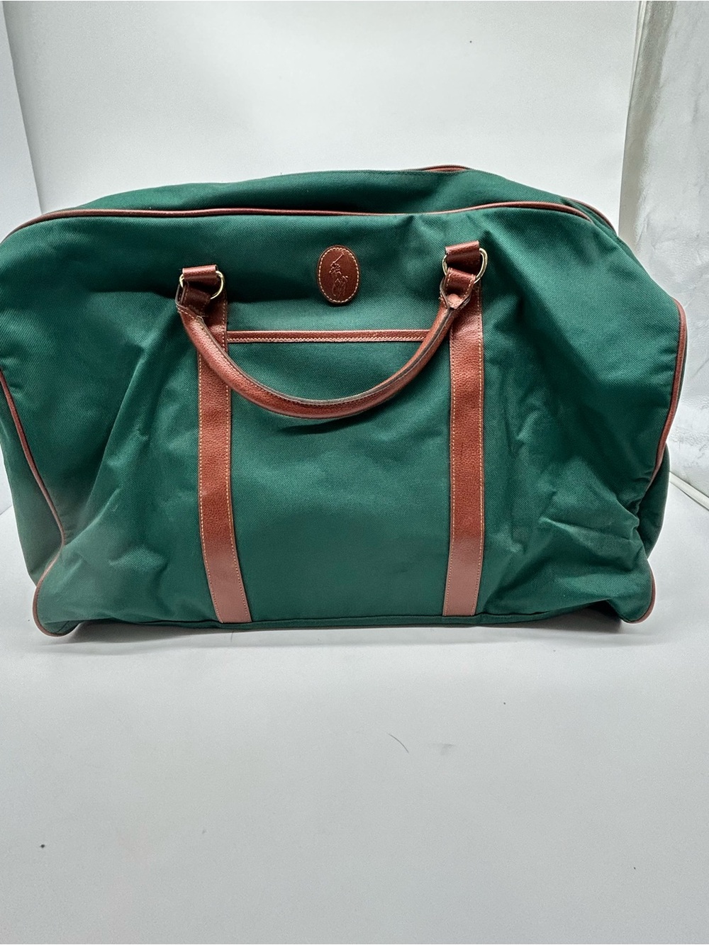 Vintage Pollo Ralph Lauren Green CanvasDuffle Bag Classic. 90,s Travel Bag